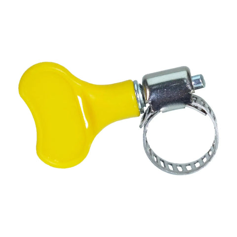 20 Pack Stainless Steel Worm Gear Hose Clamps With Key Type Adjustment And Yellow Plastic Handles Fits 5/16 To 1/2 Inch 8-12mm