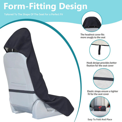 Universal Front Seat Protector Covers Waterproof And Sweatproof Non Slip Washable Towel Seat Covers For Cars Trucks And Jeeps 2 Pack Black design details