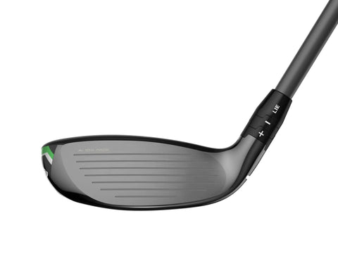 Elyte X Hybrid With Adjustable Heel Toe Weights For Custom Shot Shape, 13g Tungsten And 3g Aluminum Weights, clubface view