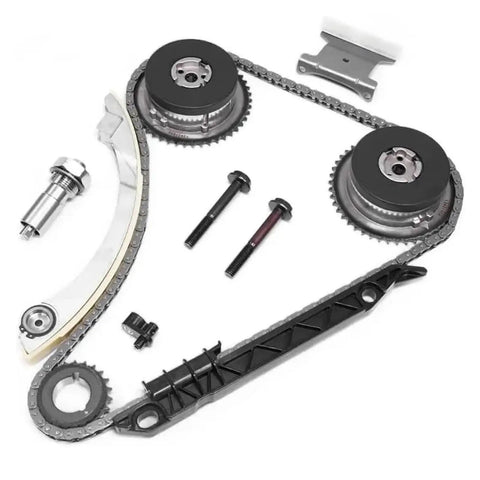 Heavy Duty Timing Chain Kit Equinox Malibu Buick LaCrosse Regal Pontiac G5 2009-2017 Metal Durable Stretch Resistant Gear Set Low Cost Fix, metal engine parts laid out