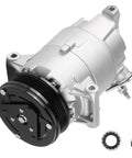 Premium AC Compressor With Clutch For Chevrolet Malibu And HHR 2 4L Auto Air Conditioning Replacement showing silver and black design.
