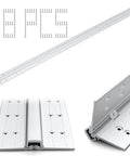 Tough As Nails 83 Inch Continuous Piano Hinge Heavy Duty Anodized Aluminum with 38 screws, showcasing detail and assembly features.