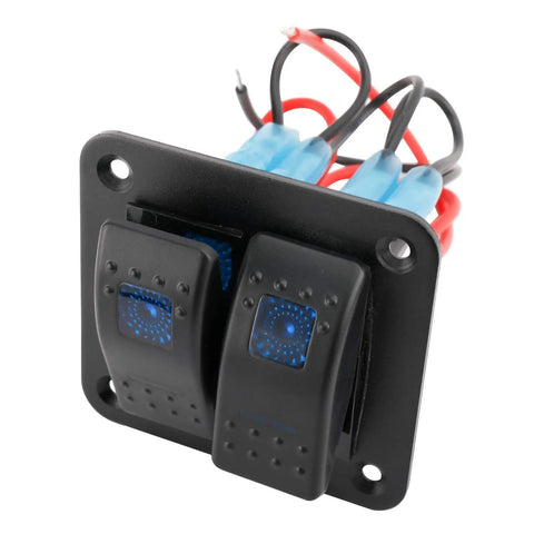 12-24V Boat Switch Panel Illuminated Rocker Switch Aluminum Prewired Dash Panel With 2 3 4 5 6 8 Gang Toggle Switches On Off 5 Pin LED