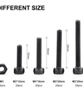 Various sizes of M3 cap head hex socket bolts and nuts from 280-Piece M3 Cap Head Hex Socket Bolts And Nuts Assortment Set For Tight Spaces