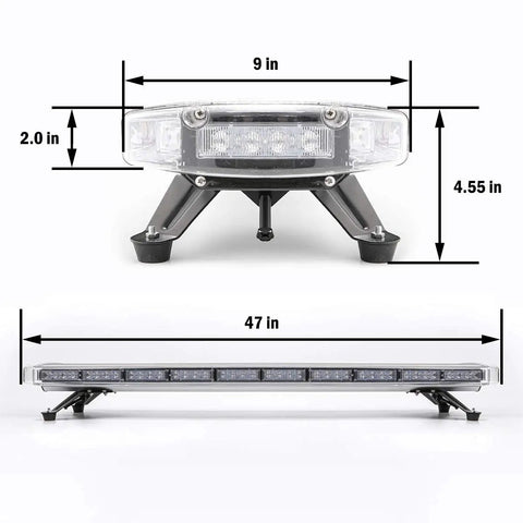 Straight Up 47 Inch 88 Watt Amber White Led Emergency Warning Beacon Strobe Light Bar With Slick Low Profile Rooftop Mount And 13 Modes For Badass Work Trucks And Vans