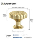 Gold cabinet knob with petal style design, 10 pack set including screws, size 27mm, zinc alloy, for dresser and drawer hardware