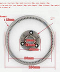 Image of Planetary Gear Set For Gearbox Module 1 With Steel Teeth, 93 Teeth Sun Gear Inner Hole 15mm, highlighting dimensions.