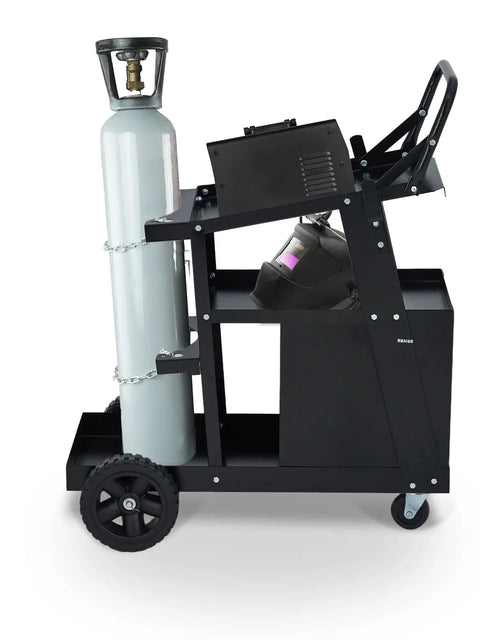Heavy Duty Welding Cart On Wheels With Four Drawers For MIG Welder TIG Welder And Plasma Cutter 360 Degree Rolling