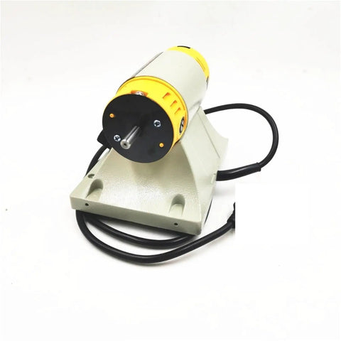AOXHUGB 350W Multi-Function Lapidary Machine Wet Polishing Lathe motor with yellow casing and base for stone grinding