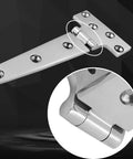 316 Stainless Steel T Hinges Marine Grade Heavy Duty Boat Hatch Hinge 6 Inch By 3 Inch 2 Pack close-up, polished finish