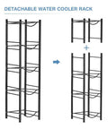Heavy Duty 5 Tier Water Jug Rack With Detachable Shelf For 5 Gallon Jugs Built To Last Sturdy Steel Bottle Organizer
