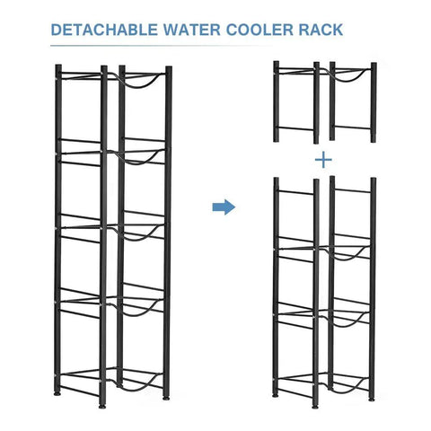 Heavy Duty 5 Tier Water Jug Rack With Detachable Shelf For 5 Gallon Jugs Built To Last Sturdy Steel Bottle Organizer