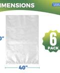 Big Clear Storage Bags Six Pack Extra Large 40 By 60 Inches Waterproof See Through Plastic Bags With Zip Ties Heavy Duty