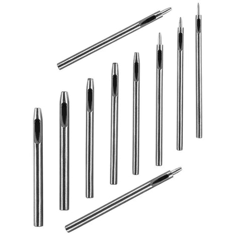 Leather Punch Tool Kit With Ten Sizes From 0.5mm To 5.0mm For Belts Wallets And Bags Heavy Duty Hole Puncher Set professional tools