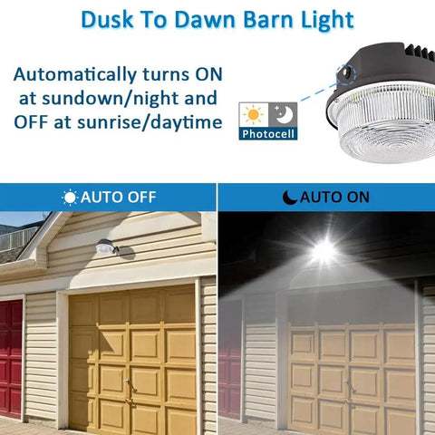 Led Barn Light 70W Dusk To Dawn Outdoor Light With Photocell 10,500 Lumens 5000K Daylight IP65 Waterproof on garage