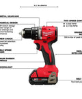 Badass Compact Brushless Cordless Drill Driver Kit With 18 Volt Lithium Ion Battery Power and detailed specs for construction tasks.