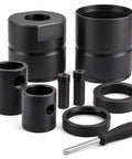 Leaf Spring Pin Bushing Removal Adapter Press Tool For Semi Truck On Vehicle Service Heavy Duty Extraction And Installation Directly On The Chassis No Hammer Or Torch Needed By Mechanics black steel adapter kit