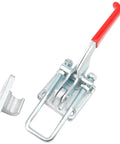 Built Tough 2 Pack Heavy Duty U Hook Latch Clamps With Threaded U Bolt And Rubberized Thumb Lever For Secure Hauler Rigging 4000 Lb Pull Action Grip showing clamp with red thumb lever.