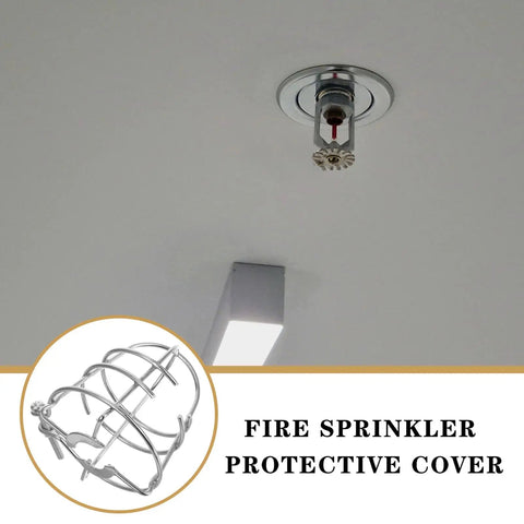 Rock Solid Fire Sprinkler Head Protector Cages 2 Pack Protects Garage And Hallway Pendant Sprinklers with silver protective cover