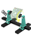 All In One Soldering Jig Kit For Electronics Assembly With Adjustable Fixing Fixture And Cable Clamp On Slip Base Rugged Yet Lightweight Perfect For DIY And Pro Level Circuit Board Work And Easy Cable Grips shown in use.