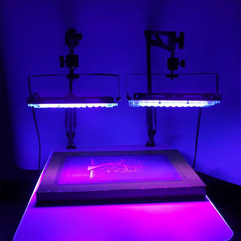 Two Pack 50W LED UV Screen Printing Exposure Lights With Stand For Cyanotypes And Photo Emulsion on display