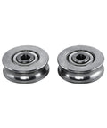 Beefy 5mm Deep U Groove Ball Bearings Pack Of 2 For Pulleys And Rails, durable stainless steel, ideal for CTSC Zip Line trolleys.