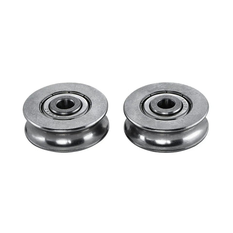Beefy 5mm Deep U Groove Ball Bearings Pack Of 2 For Pulleys And Rails, durable stainless steel, ideal for CTSC Zip Line trolleys.