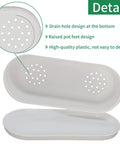 Detail view of drip tray features for Five Pack White Herb Planter Boxes With Drip Trays Eight Point Five Inch Small Oval Window Planters