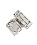 Heavy Duty 304 Stainless Steel Large Strap Hinges 2 Pack showing two metal pivot braces with mounting holes for industrial use.