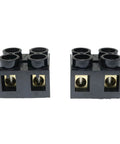 Two Pack 500V 60A Screw Terminal Block, 2 Position Dual Row Barrier Strip, Double Row Electrical Terminal Block, Insulated Black