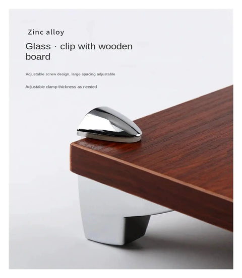 Two Pack Cabinet Shelf Clips Made From Zinc Alloy Adjustable Clamp for wood laminate cabinets in modern minimal style