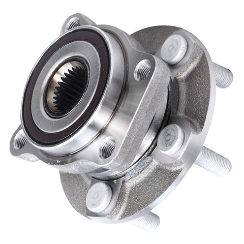 Close-up of 4 Piece Wheel Bearing Hub Assembly Set For Subaru Forester 2009-2013, Impreza 2008-2013, And WRX 2013 Front And Rear Replacement Kit
