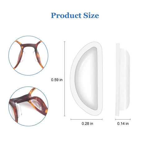 Soft Silicone Eyeglass Nose Pads With Adhesive Air Chamber Cushion 3.5mm Heightened Nose Pads For Plastic Frames D Shaped Comfort Clear 12 Pairs For All Day Comfort
