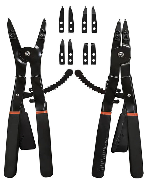 Heavy Duty Circlip Pliers Set 16-Inch Corrosion-Resistant Snap Ring Pliers For External And Internal Circlips With Straight 45 Degree Tips