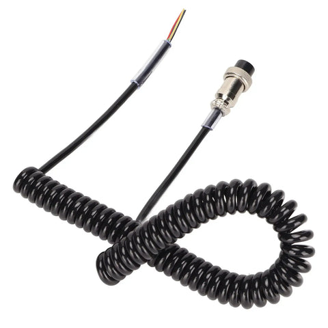 4 Pin Radio Mic Cable Replacement Cord With Prewired Female Plug for CB HAM Radios Flexible Coiled 70.8 Inches