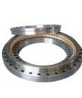 Top Tier High Precision Angular Contact Thrust Ball Bearing Rock Solid Double Row Design showing steel rings and ball placement.