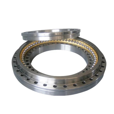Top Tier High Precision Angular Contact Thrust Ball Bearing Rock Solid Double Row Design showing steel rings and ball placement.