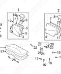 Technical diagram showcasing 10 Pack Hood Insulation Retainer Clips For Toyota And Lexus 90467-09050 90467-A0003 placement.