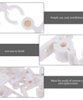 Close-up of white plastic 12 Pack Ball Roller Catch Latches for cabinets, showing easy install and durability.