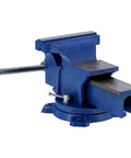 Heavy Duty 6 Inch Metal Bench Vise With 360 Degree Swivel Base 140mm Opening 45# Steel Jaws Anvil And Non Slip Pressure Plate