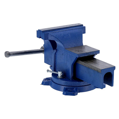 Heavy Duty 6 Inch Metal Bench Vise With 360 Degree Swivel Base 140mm Opening 45# Steel Jaws Anvil And Non Slip Pressure Plate