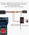 6 Channel 2.4G RC Boat Transmitter With Color Screen Remote Controller And F06A Receiver wiring diagram shown