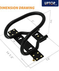 Heavy-Duty Steel Wheel Chock For E-Track And X-Track Systems, Fits Up To 7-Inch Wide Motorcycle Tires, dimension drawing