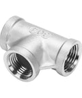 Stainless Steel Tee Fitting Half Inch NPT Female Three Way Connector For Plumbing And Industrial Use High Quality Durable Corrosion Resistant Construction SUS304 Pipe Adapter Pack Of 2