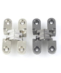 Zinc Alloy Hidden Cross Cabinet Hinge With 43mm Size And Soft Close Damper For 15 16 18 Board Cabinets shown in detail