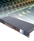 Ten Outlet Power Sequencer Conditioner With Independent Controls And Clear Digital Voltage Display For Touring Stages Amplifiers And Home Listening Rooms Us Plug, rack-mounted with digital display.