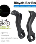 Long Ergonomic Bike Handlebar Ends No Slip Grips Bar Extender For 21.8mm To 22.8mm Handlebars Pair Dope Lightweight Carbon Fiber Composite Bar Ends For MTB Road And Mountain Bikes