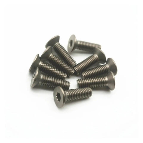 Close-up of 20 Pieces Titanium Bolts Set M2 M2.5 M3 M4 M5 M6 Countersunk Allen Drive Titanium Screws Not Polished Finish For Furniture DIY Projects