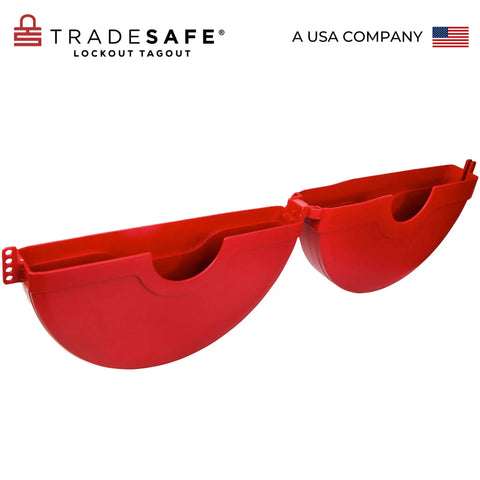 Heavy Duty Gate Valve Lockout Red Lockout Tagout Device for 18 to 24 Inch Valve Handles Up to 5 Inch Stems OSHA Compliant