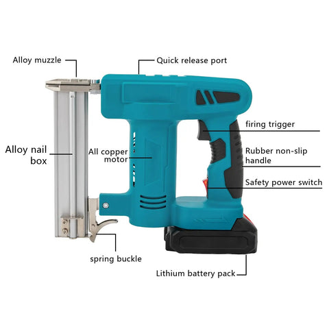 Top Shelf 20V Cordless Brad Nailer Kit With 15Ah Battery Charger Provides Strong 2 In 1 Finish Nail Performance For Upholstery Carpentry And Weekend Warrior Diy Tasks Guarantees Smooth Shooting Reliability On Demand